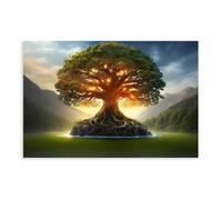 NCUDANK Poster sur toile, motif arbre de vie coucher de soleil, décoration murale pour salon, chambre à coucher, 30 x 45 cm