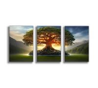 NCUDANK Poster sur toile, motif arbre de vie coucher de soleil, décoration murale pour salon, chambre à coucher, 60 x 90 cm