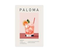 NCUDANK Poster vintage Paloma Cocktail sur toile - Décoration murale pour salon, chambre à coucher - 20 x 30 cm