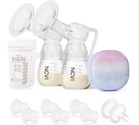 NCVI Double tire-lait électrique 8122, pompe d'allaitement portable avec 4 modes, 9 niveaux, aspiration de qualité hospitalière, 280 mmHg avec brides de 17/19/21/24 mm pour la maison, le bureau et les