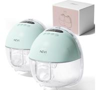 NCVI Lot de 2 tire-lait électriques mains libres 8131, pompes d'allaitement portables portables avec 4 modes, 9 niveaux, pompe à lait rechargeable ultra silencieuse, comprend des brides confortables