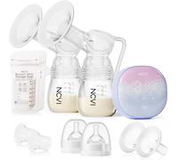 NCVI Tire-lait Électrique Double, Tire-lait Électrique 8122 avec 4 Modes 9 Niveaux, Pompe d'Allaitement avec Brides 21/24mm, Pompe à Lait Rechargeable Ultra-Silencieuse pour Maison et Voyage
