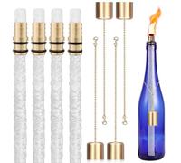 NCYOEW Kit de torche pour bouteille de vin - Mèches de torche longue durée pour lampe de poche Tiki avec supports de mèche et capuchons en laiton - Il suffit d'ajouter une bouteille pour décoration de