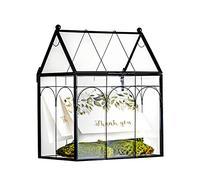 NCYP 19x12,5x23cm Boîtes en Verre Noir avec Couvercle, Pot de Plante de Terrarium Géométrique Verrouillable Fait à la Main, Décoration de Fête, Maison, Mariage (Boîte en Verre Uniquement)