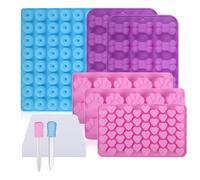 NCZCDZSW Lot de 9 tapis de cuisson pour chien - Avec grattoir et 2 compte-gouttes - Tapis de cuisson pour friandises pour chien - En silicone - Pour friandises pour chien - Pour bricolage de