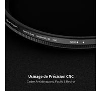 ND2-ND32 Filter Ø52mm 1-5 Stops Crossless Black ND Variable Density Ultra Thin and 3 Cleaning Cloths for Camera Lens (K Series)