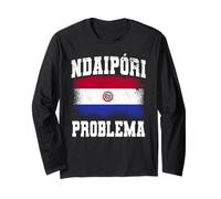 Ndaipori Problema Drapeau du Paraguay avec citation « No Problem » Manche Longue