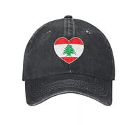 NDBQEYIFV J’Aime Liban, Casquettes de Baseball avec Drapeau libanais, Couvre-Chef Vintage en Jean usé pour Hommes, Femmes, extérieur, Casquettes de Voyage Toutes Saisons