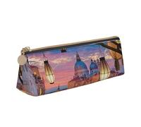 NDDCEDEW Beautiful Places Petite trousse à crayons en cuir avec fermeture éclair pour papeterie Porte-stylo Organiseur de rangement portable, blanc, Taille unique, Trousse de maquillage