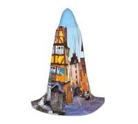 NDDCEDEW Cape à capuche imprimée maisons classiques pour adolescents longueur au sol cape à capuche