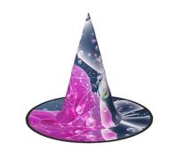 NDDCEDEW Chapeaux d'Halloween avec imprimé rose et papillon pour sorcière et cosplay