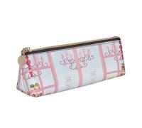 NDDCEDEW Ice Cream Store Petite trousse à crayons en cuir avec fermeture éclair Motif rose, blanc, Taille unique, Trousse de maquillage