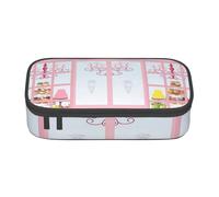NDDCEDEW Ice Cream Store - Trousse à crayons de grande capacité avec fermeture éclair - Trousse à crayons mignonne pour filles et garçons - Trousse à crayons pour l'école - Motif imprimé rose, Noir ,