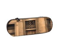 Nddcedew Jolie trousse à crayons en cuir pour adolescents avec fermeture éclair - Belle impression italienne - Sac de papeterie pour étudiants - Porte-stylo - Organiseur de rangement portable, Noir ,