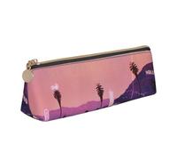 NDDCEDEW Petite trousse à crayons en cuir avec fermeture éclair Motif imprimé Hollywood, blanc, Taille unique, Trousse de maquillage