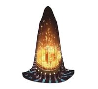 NDDCEDEW Processeur informatique avec impression de lumière magique Cape à capuche pour adolescents Longueur au sol Cape à capuche