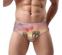NDDCEDEW Slip triangle imprimé éléphant sur un pont pour homme, taille basse, doux, respirant, absorbant la transpiration (S-3XL), Noir , S