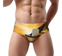 NDDCEDEW Slip triangle imprimé théâtre musical pour homme, taille basse, doux, respirant, absorbant la transpiration (S-3XL), Noir , L