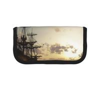 NDDCEDEW Trousse à crayons « Ship in The Lake Sunset » de grande capacité pour étudiants - Jolie trousse à crayons pour filles et garçons - Trousse à crayons amusante pour l'école, Noir , Taille