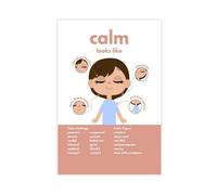 NDGSA Emotion Recognition - Impression sur toile pour enfants - Motif cartographie du corps émotionnelle - Décoration murale pour salon, chambre à coucher - 50 x 75 cm