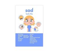 NDGSA Emotion Recognition - Poster sur toile pour enfants - Cartographie sensorielle émotionnelle du corps (2) - Décoration murale pour salon, chambre à coucher - 30 x 45 cm