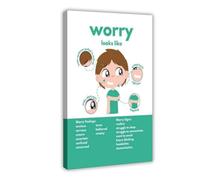 NDGSA Emotion Recognition - Poster sur toile pour enfants - Cartographie sensorielle émotionnelle du corps (3) - Décoration murale pour salon, chambre à coucher - 20 x 30 cm