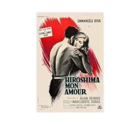 NDGSA Hiroshima Mon Amour Poster rétro sur toile pour décoration de chambre à coucher, bureau, chambre, cadeau 40 x 60 cm