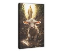 NDGSA Impression sur toile « Do Not Be Afraid » - The Lost Lamb - Décoration pour chambre à coucher, bureau, chambre - Cadeau - 20 x 30 cm