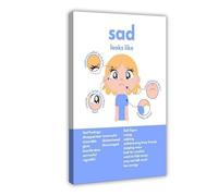 NDGSA Impression sur toile représentant une cartographie sensorielle émotionnelle des enfants (2) - Décoration pour chambre à coucher, bureau, chambre - Cadeau - 40 x 60 cm