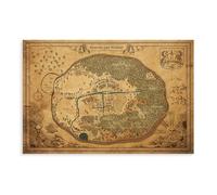 NDGSA Poster sur toile Hard-Boiled Wonderland et carte de ville post-apocalyptique - Décoration murale pour salon, chambre à coucher - 50 x 75 cm