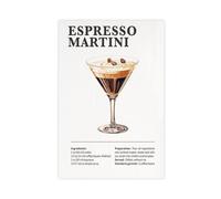 NDGSA Poster sur toile recette Espresso Martini pour chambre à coucher, bureau, chambre, cadeau 30 x 45 cm