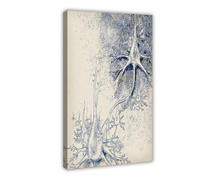 NDGSA Poster sur toile représentant la structure du système nerveux humain, art du cerveau (10) - Décoration de chambre à coucher, bureau, chambre, cadeau - 20 x 30 cm