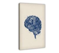 NDGSA Poster sur toile Structure du système nerveux humain, art du cerveau (5) - Décoration de chambre à coucher, bureau, chambre - Cadeau 60 x 90 cm