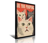 NDIEHA Impression sur toile « Cat Are You Pooping » - Décoration murale pour bureau ou maison - 40 x 60 cm