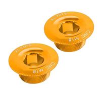 NDiyueAa Couvercle de manivelle M18, Bouchon à vis, étanche à la poussière, pièces en Alliage d'aluminium pour pédalier Creux intégré Prowheel, 2 pièces (M18 Or)