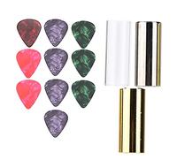 NDiyueAa Guitar Slide Bar Glass Metal Slider Picks Celluloïd Playing Accessoires pour Le Guitariste Music Lover
