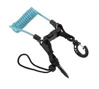 NDiyueAa Lanière de caméra de plongée, Boucle à dégagement Rapide, Fil en Acier Inoxydable, lanière de caméra enroulée à Ressort pour Outil léger (Lac Bleu)