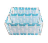 NDiyueAa pour étagère à Chaussures, entretoises en Acier et PP, Tissu Non tissé, Assemblage sans Outils, Conception Peu encombrante, légère et compacte (Ours Polaire Bleu)