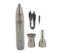 NDiyueAa Tondeuse à poils de nez, coins arrondis en forme de R, pour poils du nez, de la barbe et des oreilles, design 3 en 1, ergonomique, étanche, facile à nettoyer, kit de