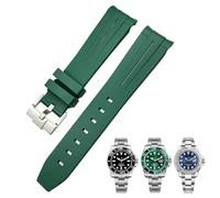 NDJQY Bracelet de montre étanche en silicone avec extrémité incurvée pour Rolex Submariner 20 mm Daytona 21 mm 22 mm, 21mm, Agate