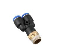 NDJQY Raccord de tuyau en Y Raccord pneumatique en T Raccord rapide PX4 6 8 10 12 mm Filetage mâle M5 1/8" 1/4" 3/8" 1/2" Coupleur BSP (PX8-02)