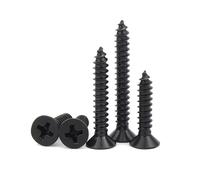NDKSZHEQ 10/100 Mini vis à bois autotaraudeuses à tête fraisée cruciforme Phillips plate en acier inoxydable 304 noir M1.7 M2.5 M3. M4(100pcs M1.7x8mm)
