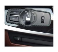 NDKSZHEQ Autocollants décoratifs de garniture de couverture de cadre de boutons de commutateur de phare de voiture en fibre de carbone compatibles avec BMW série 5 7 X3 X4 F10 F07 F01 F02 F25 F26(Carb