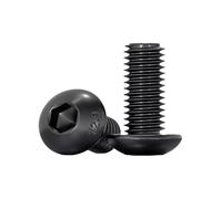 NDKSZHEQ Boulons hexagonaux noirs de bouchon à vis de tête de bouton de douille hexagonale de niveau d'ISO7380 12,9(16mm,M3 (20Pcs))