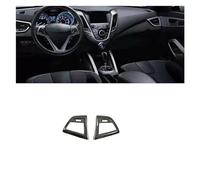 NDKSZHEQ Garniture de couvercle de ventilation de sortie de climatisation latérale de tableau de bord en Fiber de carbone, Compatible avec les accessoires Hyundai Veloster 2011 - 2017