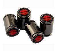 NDMUS 4 Pièces Bouchons de Valve de Voiture, pour Suzuki Swift SX4 Cross Jimny Samurai Vitara Bouchons de Valve de Pneu Aluminium Capuchon Antipoussière de Roue Accessoires,A