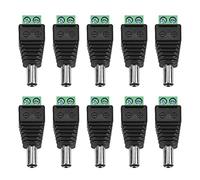 NDNCZDHC 10 PCS Male DC Power Connectors, 220V DC Screw Terminal Jack Adapter Connectors for CCTV Camera 5.5x2.1mm