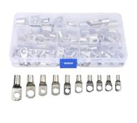 NDNCZDHC 100PCs Cable Connectors Ring Terminal Set Silver Electrical Supplies Industrial Accessory for Copper Wire