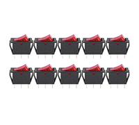 NDNCZDHC 10PCs 3-Pin Switch Rocker On/Off Red Light 2-Position KCD3 Household Appliances Accessories