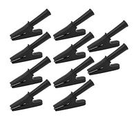 NDNCZDHC 10Pcs Alligator Clips, 20A Heavy Duty Insulated Car Battery Alligator Clips 10mm Opening Electrical Test Clamps (Black)